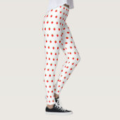 Cute Tiny Red Apples Pattern op White Leggings (Rechts)