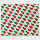 Cute Tiny Red Black Ladybug patroon Cadeaupapier (Vlak)