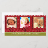 Cute Tiny Snowflakes Stripes Kerstfoto Feestdagenkaart (Voorkant / Achterkant)