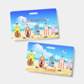 Cute Tiny Strandhuisjes Thunder_Cove Badge (Voor- en achterkant)