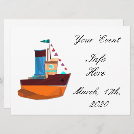 Cute Tiny Tugboat Thunder-Cove (Voorkant / Achterkant)