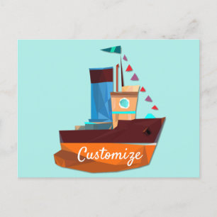 Cute Tiny Tugboat Thunder-Cove Briefkaart