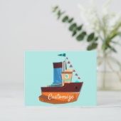 Cute Tiny Tugboat Thunder-Cove Briefkaart (Staand voorkant)