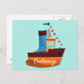 Cute Tiny Tugboat Thunder-Cove Briefkaart (Voorkant / Achterkant)