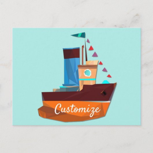 Cute Tiny Tugboat Thunder-Cove Briefkaart (Voorkant)
