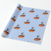 Cute Tiny Tugboat Thunder-Cove Cadeaupapier (Uitgerold)