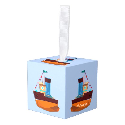 Cute Tiny Tugboat Thunder-Cove Decoratie (Voorkant hoekig)