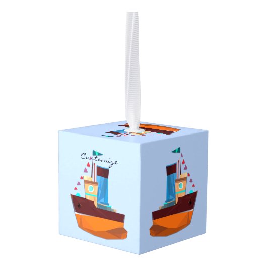 Cute Tiny Tugboat Thunder-Cove Decoratie (Achter hoekig)