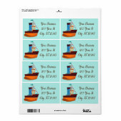 Cute Tiny Tugboat Thunder-Cove Etiket (Full Sheet)