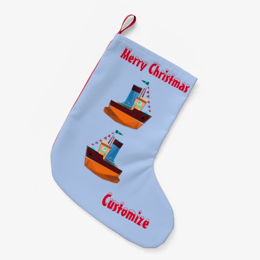 Cute Tiny Tugboat Thunder-Cove Kleine Kerstsok (Voorkant (Hangend))