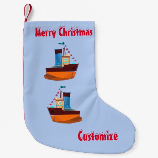 Cute Tiny Tugboat Thunder-Cove Kleine Kerstsok (Voorkant)