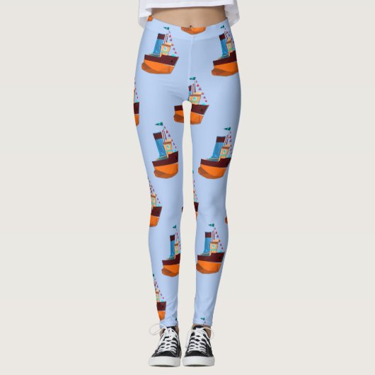 Cute Tiny Tugboat Thunder-Cove Leggings (Voorkant)