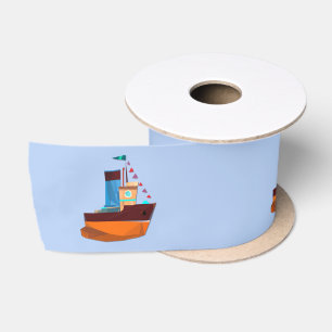 Cute Tiny Tugboat Thunder-Cove Satijnen Lint