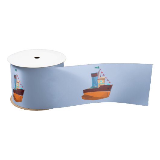 Cute Tiny Tugboat Thunder-Cove Satijnen Lint (Spoel)