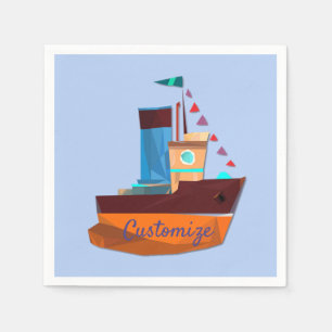 Cute Tiny Tugboat Thunder-Cove Servet