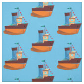 Cute Tiny Tugboat Thunder-Cove Stof (Swatch)