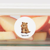 Cute tired capybara labels (Aangebracht)