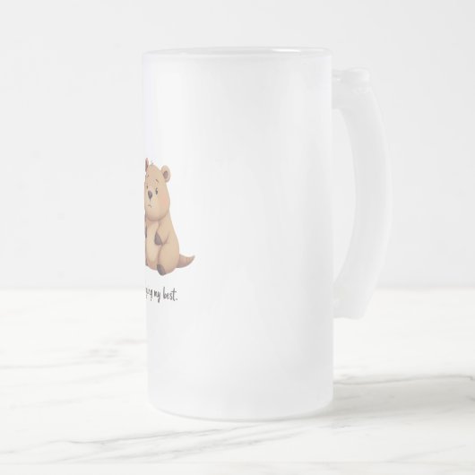 Cute tired capybara matglas bierpul (Voorkant rechts)