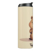 Cute tired capybara thermosbeker (Gedraaid links)