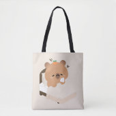 Cute Tired Capybara Tote Bag (Voorkant)