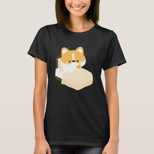 Cute Tired Corgi T-shirt (Voorkant)