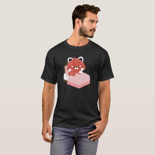 Cute Tired Red Panda T-shirt (Voorkant volledig)