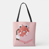 Cute Tired Red Panda Tote Bag (Achterkant)