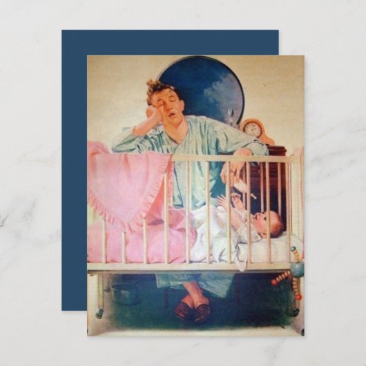 Cute  Tired Slapy Vader Kaart (Voorkant / Achterkant)