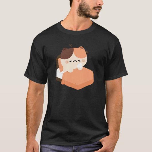 Cute Tired Tortie Cat  T-shirt (Voorkant)