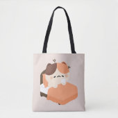 Cute Tired Tortie Cat  Tote Bag (Voorkant)