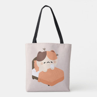 Cute Tired Tortie Cat  Tote Bag