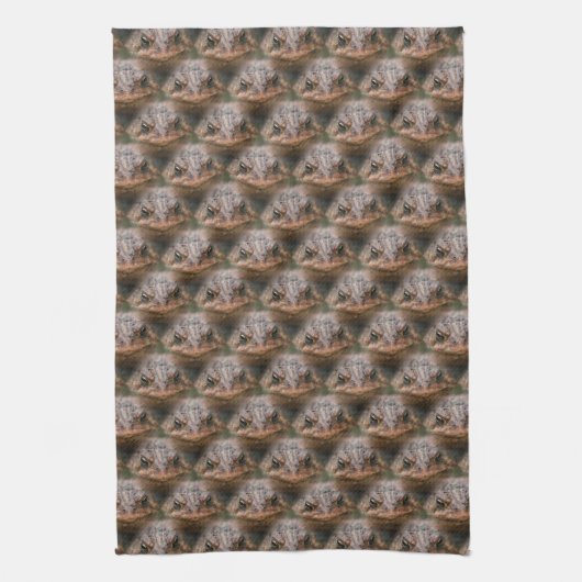Cute Toad Face Animal Pattern Theedoek (Verticaal)