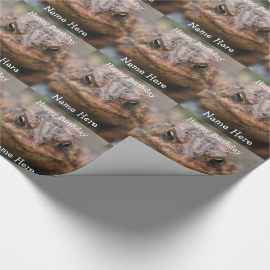 Cute Toad Frog Face Birthday Cadeaupapier (Hoek)