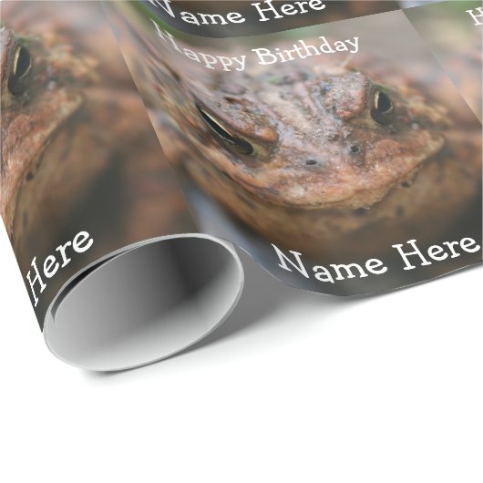 Cute Toad Frog Face Birthday Cadeaupapier (Rol Hoek)