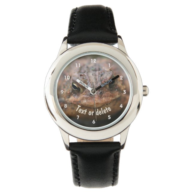 Cute Toad Frog Face Personalized Horloge (Voorkant)