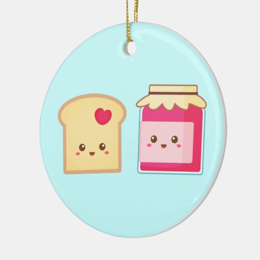 Cute Toast and Strawberry Jam, Spread Love Keramisch Ornament (Links)