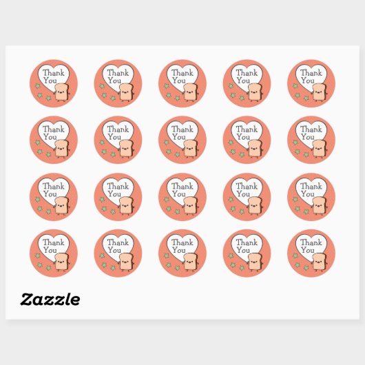 Cute Toast Bedankt Ronde Sticker (Vel)