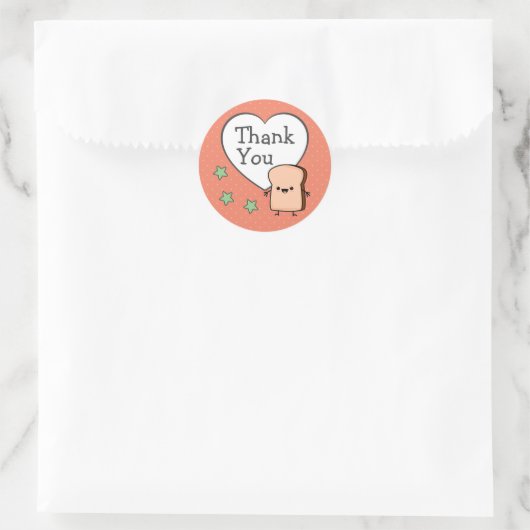 Cute Toast Bedankt Ronde Sticker (Tas)