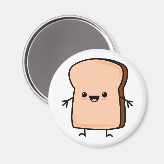 Cute Toast Bread Magneet (Voorkant / Achterkant)
