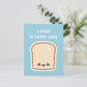 Cute Toast met Happy Face Briefkaart (Staand voorkant)