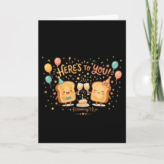 Cute Toast Verjaardagsviering Groet Bedankkaart (Voorkant)