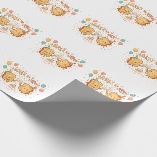 Cute Toast Verjaardagsviering Groet Cadeaupapier (Hoek)