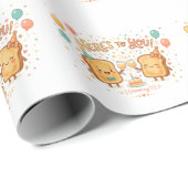 Cute Toast Verjaardagsviering Groet Cadeaupapier (Rol Hoek)