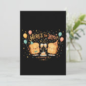 Cute Toast Verjaardagsviering Groet Kaart (Staand voorkant)