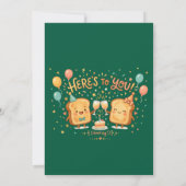Cute Toast Verjaardagsviering Groet Kaart (Achterkant)