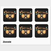 Cute Toast Verjaardagsviering Groet Vierkante Sticker (Vel)
