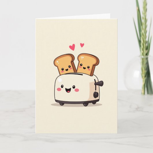 Cute Toaster Liefdes Koppelkaart Kaart (Voorkant)
