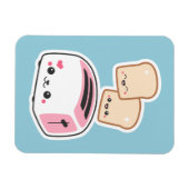 Cute Toaster met Happy Toast Magneet (Horizontaal)