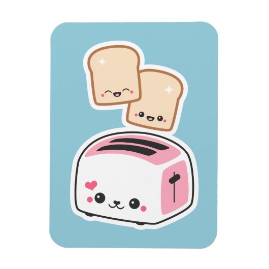 Cute Toaster met Happy Toast Magneet (Verticaal)