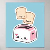 Cute Toaster met Happy Toast Poster (Voorkant)